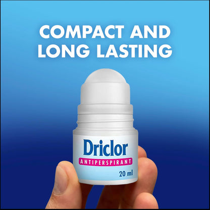 Driclor Antiperspirant Roll On Applicator 20 ml, Strong Antiperspirant for Excessive Sweating