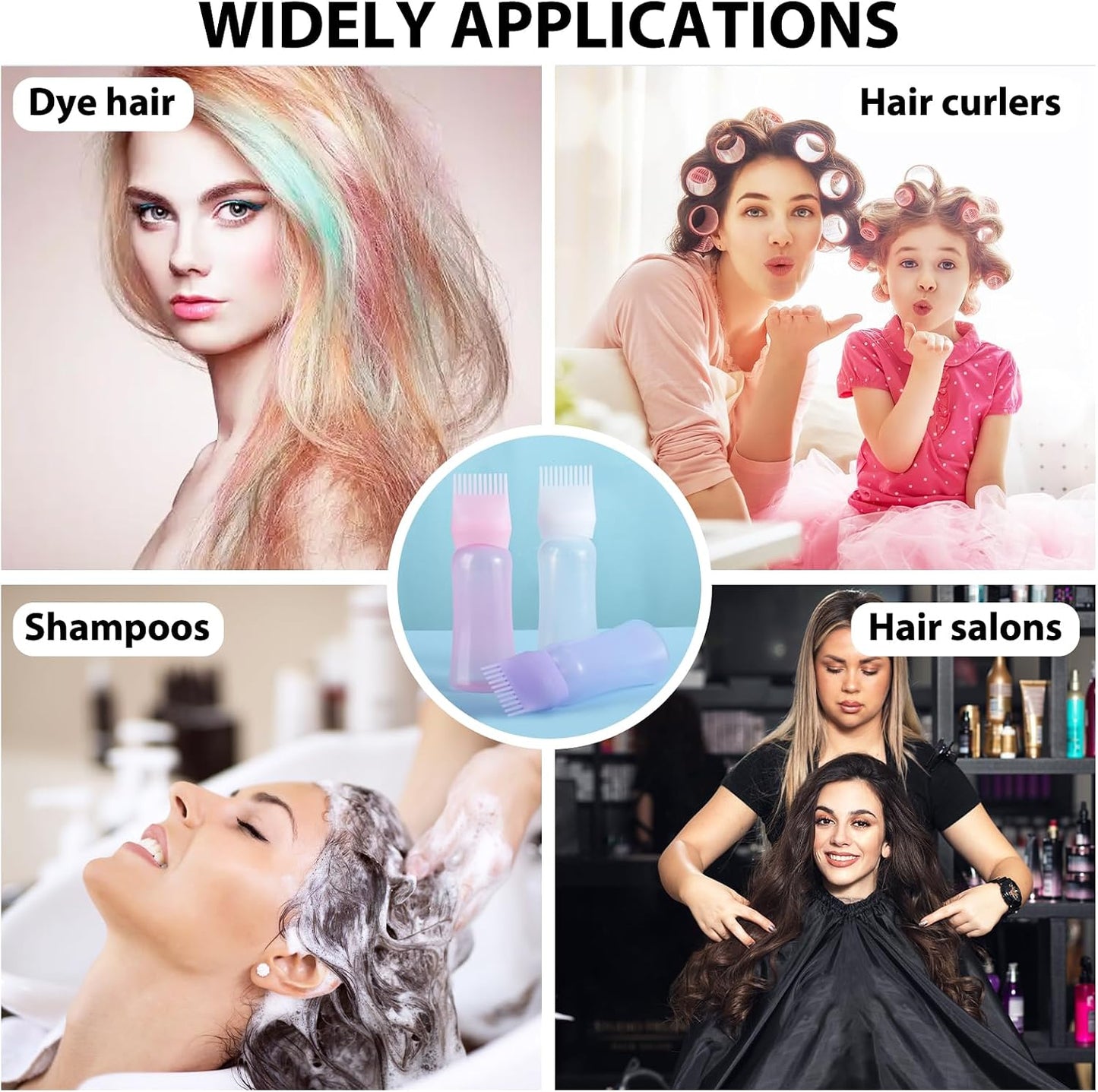 Root Comb Applicator Bottle 180ml Hair Oil Applicator for Hair Dye, Hair Oiler Comb Bottle with Graduated Scale