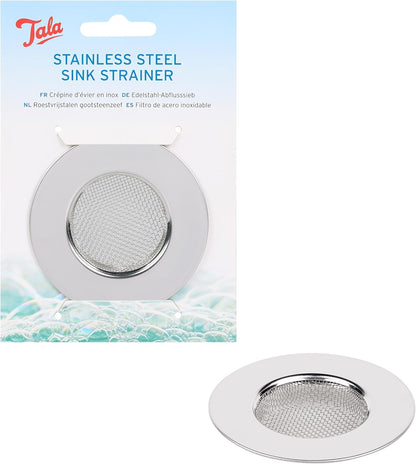 Tala Stainless Steel Mini Sink Strainer, Silver Drain Protector for Sinks, Basins &amp; Baths, Prevents Clogged Drains, Durable &amp; Dishwasher Safe, Rust-Resistant