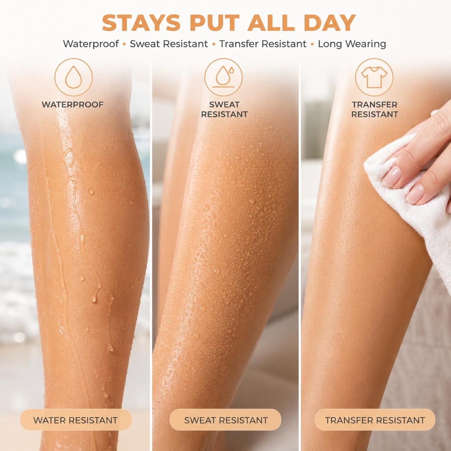 Leg Makeup with Brush, Waterproof Body Makeup for Legs and Body | Natural Warm Beige, Buildable Coverage for Skin, Body Concealer, 100g