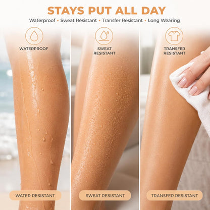 Leg Makeup with Brush, Waterproof Body Makeup for Legs and Body | Natural Warm Beige, Buildable Coverage for Skin, Body Concealer, 100g