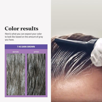 Just For Men Touch of Grey Dark Brown Hair Dye For a Natural Salt &amp; Pepper Look, T45