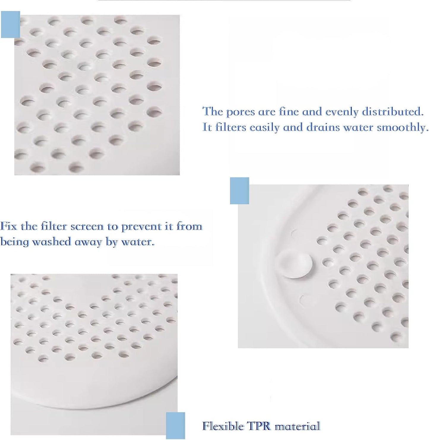 Silicone Drain Protector with Sucker - 4 Pcs | Drain Cover Hair/Food Catcher with Sucker for Bathroom, Kitchen, Shower, Sink Strainer Drain Protector hair catcher (White + Grey)
