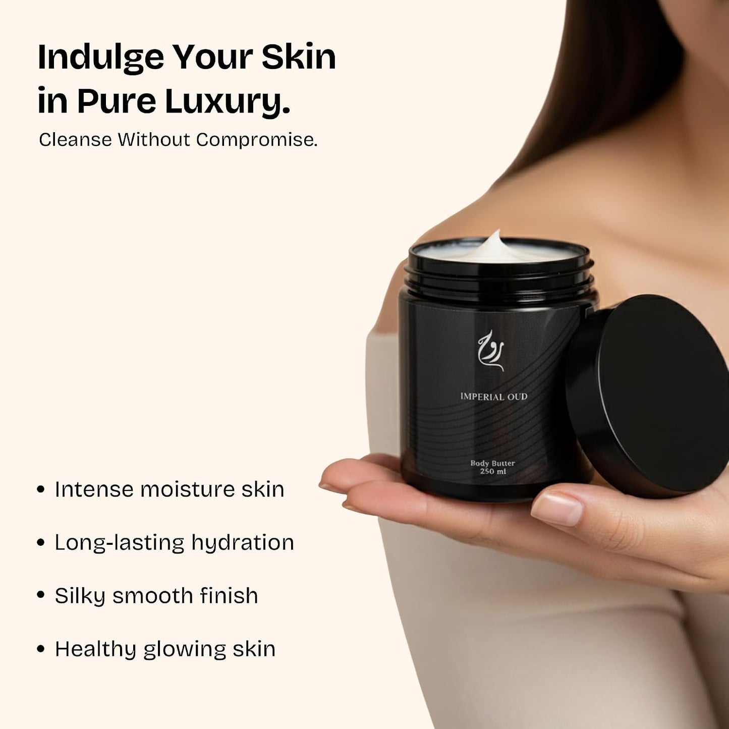 ROUH Imperial Oud Body Butter for Men and Women – Luxurious Moisturiser with Shea Butter and Oud, Musk, and Leather – Hydrating Skincare for Soft, Moisturised Skin – All Skin Types (Imperial Oud)