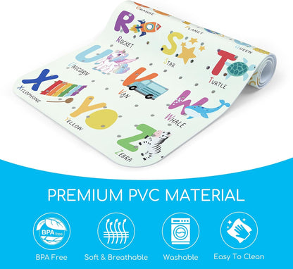 Baby Bath Mat Non Slip for Tub, 100 * 40cm Long Bathroom Bathtub Mat, Anti Slip Shower Mat with Suction Cups and Drain Holes, Alphabet