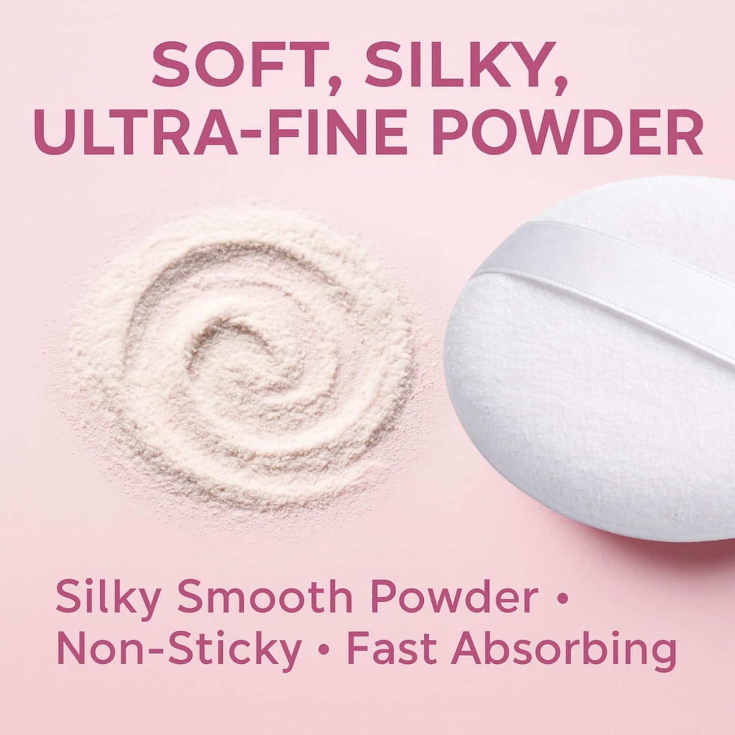 New Nuage Talc Free Body Powder, Cherry Blossom and Waterlily Scent, 250g, 2 Pack with 2X Upgraded Powder Puffs, Anti-Chafing, Absorbs Moisture for Men &amp; Women | AJ Traders Bundle |