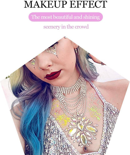 Glitter Stick for Face Body Hair, Holographic Chunky Glitter Makeup | Shimmer Highlighter Stick, Festival Party Sparkle, Long Lasting Body Face Glitter Cosmetic (#S01, Colour)