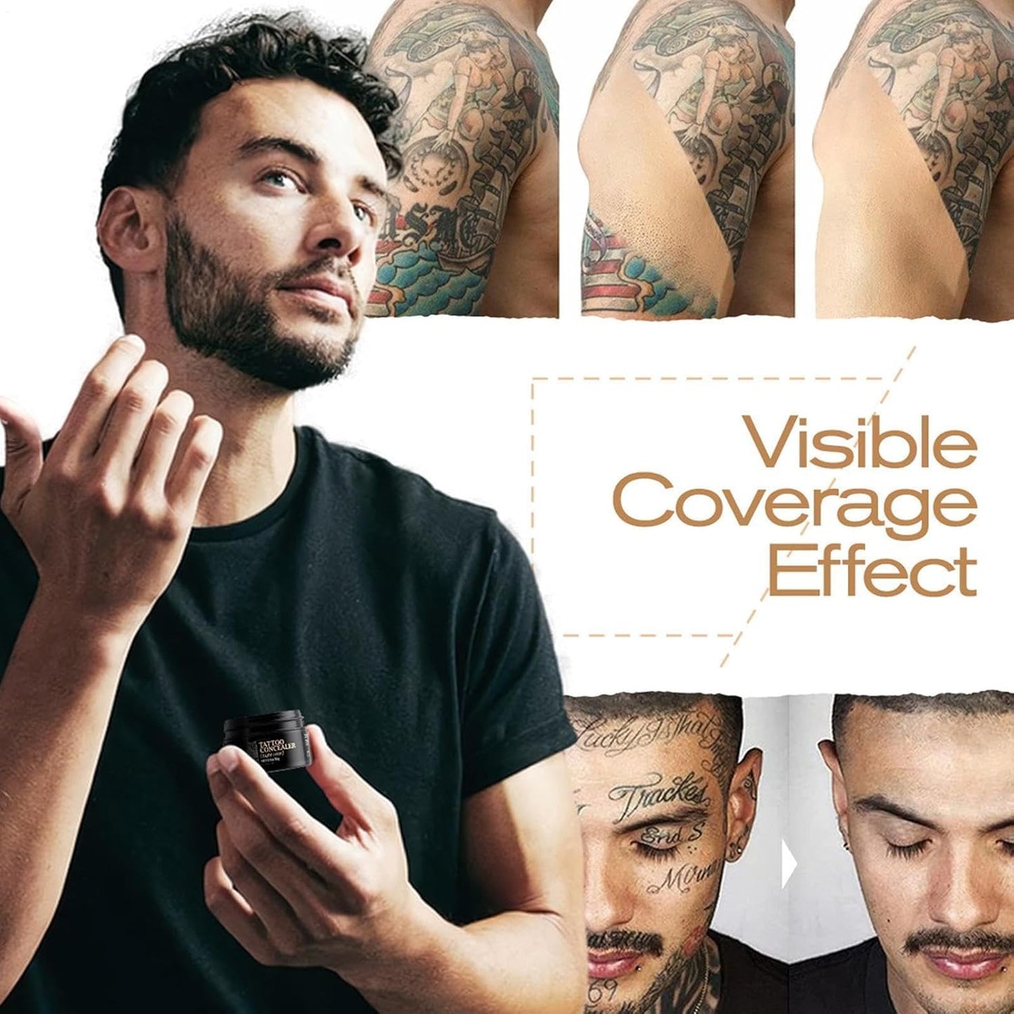 Body Concealer, Waterproof Full Coverage Body Camouflage - 20g, Tattooes Cover Up Transfer-Resistant Leg And Bodys Makeup For Scars, Bruises &amp; Varicoses Veins, Long Lasting Finish