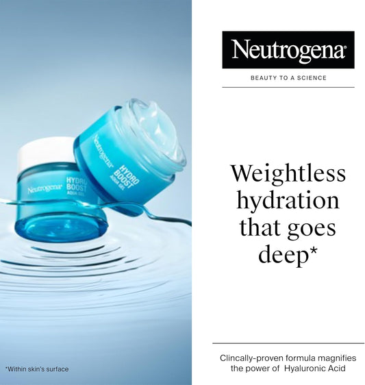 Neutrogena Hydro Boost Water Gel (1x 50ml), Oil-Free Face Cream with Hyaluronic Acid, Amino Acids and Electrolytes, Lightweight Face Care with 72 Hour Hydration, For Acne-Prone and Sensitive Skin