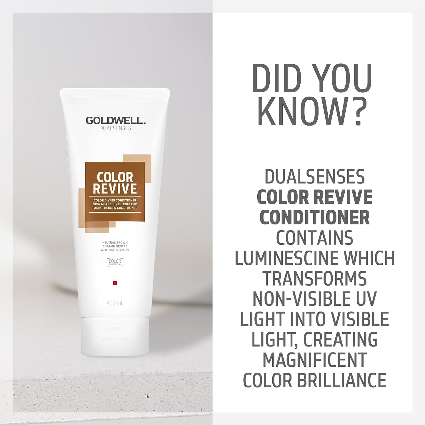 Goldwell Dualsenses Color Revive Conditioner, Neutral Brown, Refreshes Color, 200ml