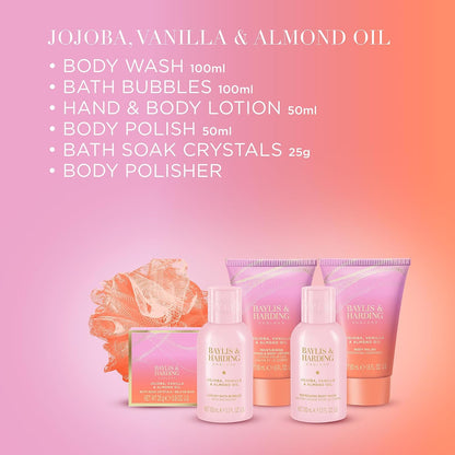 Baylis &amp; Harding Jojoba, Vanilla &amp; Almond Oil Luxury Pamper Present Gift Set - Vegan Friendly