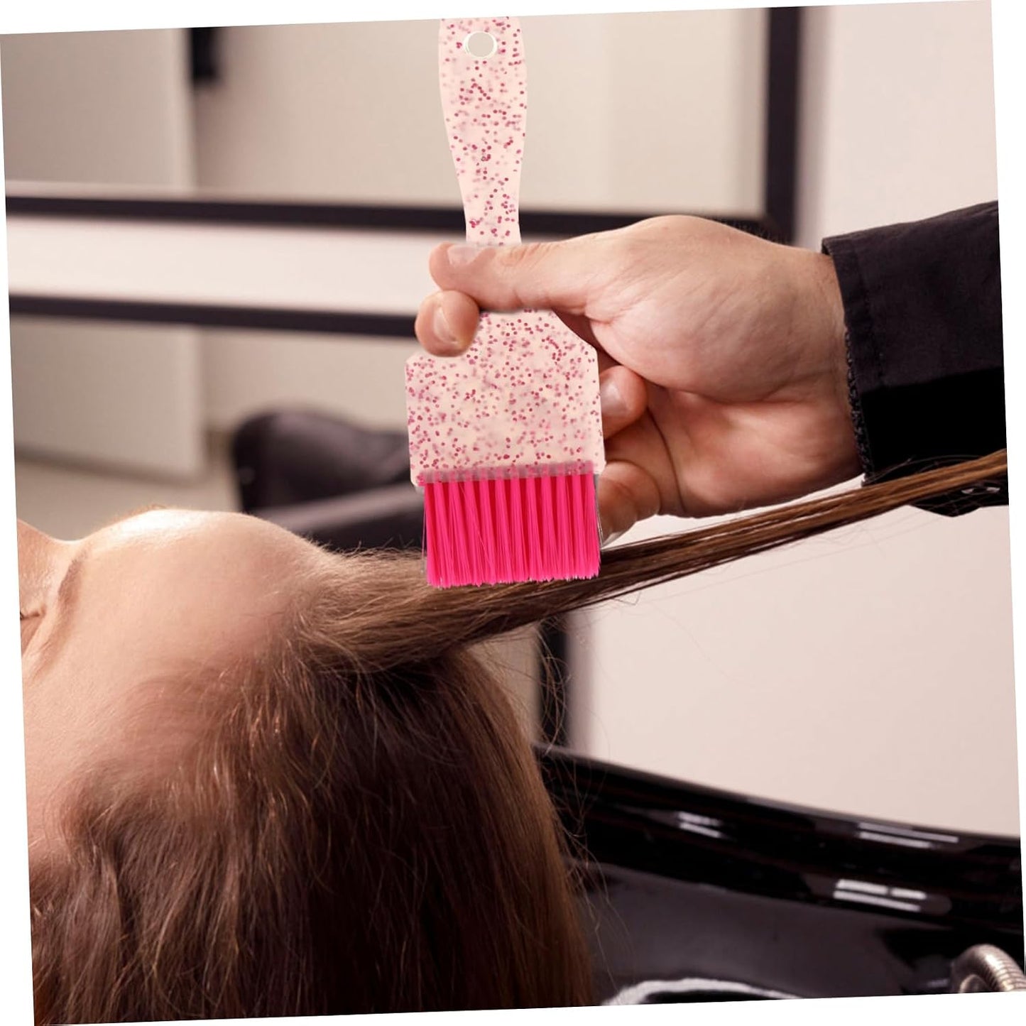 minkissy Hair Dye Bowl Hair Coloring Brush Set Hair Dye Brush and Bowl Set Professional Hair Dye Kit Salon Hair Coloring Dyeing Kit Tint Tool (Pink) Hair Dyeing Brush Set Hair Blow Dryer Brush