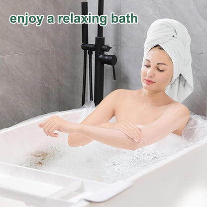 10PCS Quality Disposable Bathtub Cover Liner Bag Portable Heat-Resistant, Large Thickened Bath Tub Lining Film for Home Travel Hotel Bathtubs Salon SPA (260cmx 120cm), Each Individually Packaged