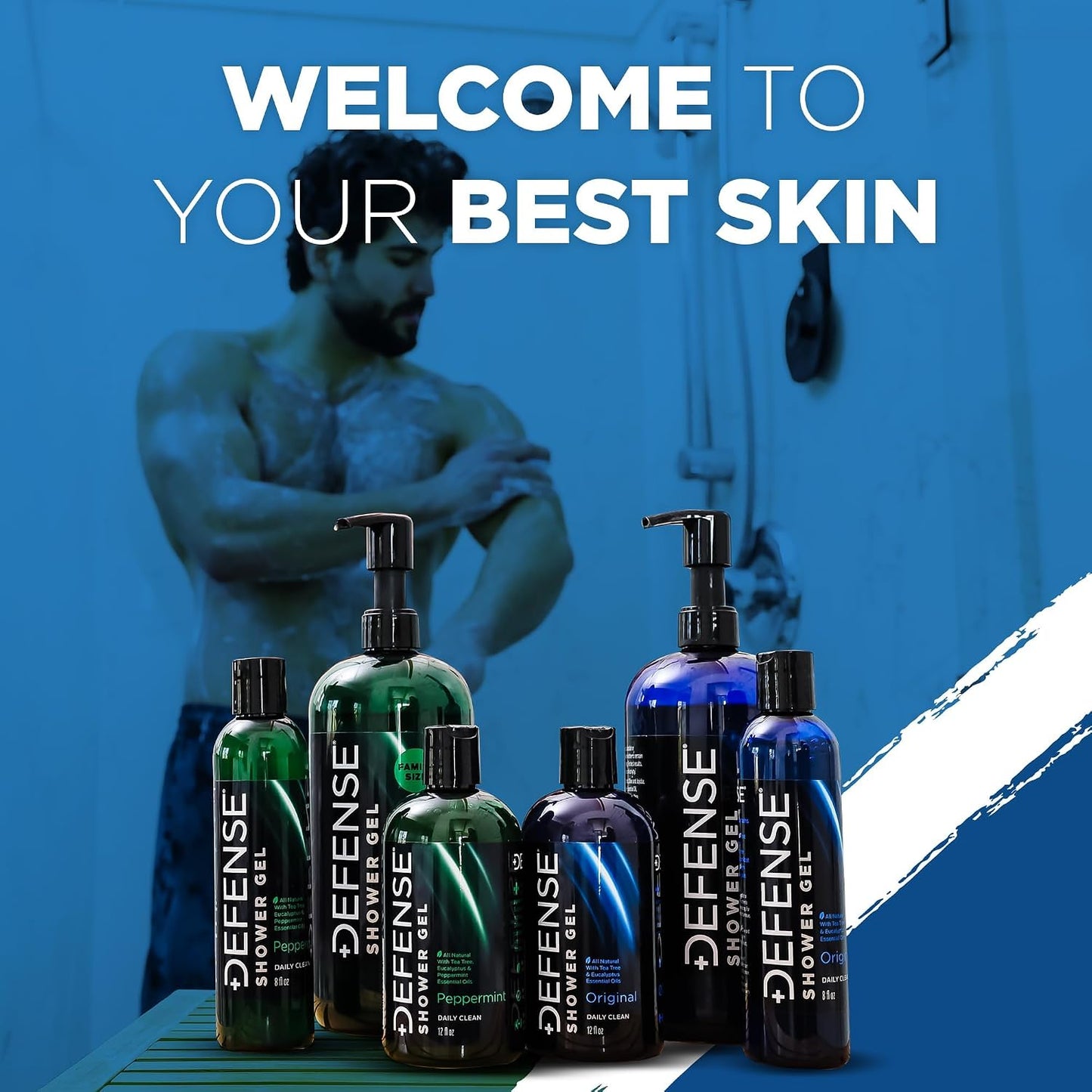 Defense Soap Organic Tea Tree Body Wash | All Natural Shower Gel with Tea Tree Oil, Eucalyptus Oil, and Aloe Vera. Wrestling Inspired, For All Mens &amp; Womens Skin Types. 32 oz