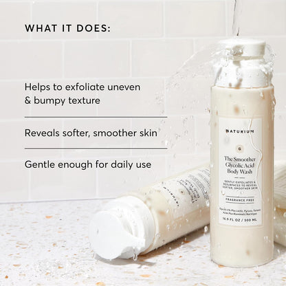 Naturium The Smoother Glycolic Acid Exfoliating Body Wash, Soft &amp; Smoothing Cleanser | 16.9 FL OZ / 500 ML