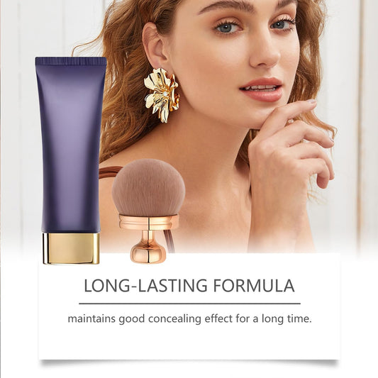 Body Coverage Perfector Waterproof with Brush, Full Coverage Tattoo Cover Up Cream, Leg and Body Makeup for Women, Long Lasting Leg Foundation for Daily Wear