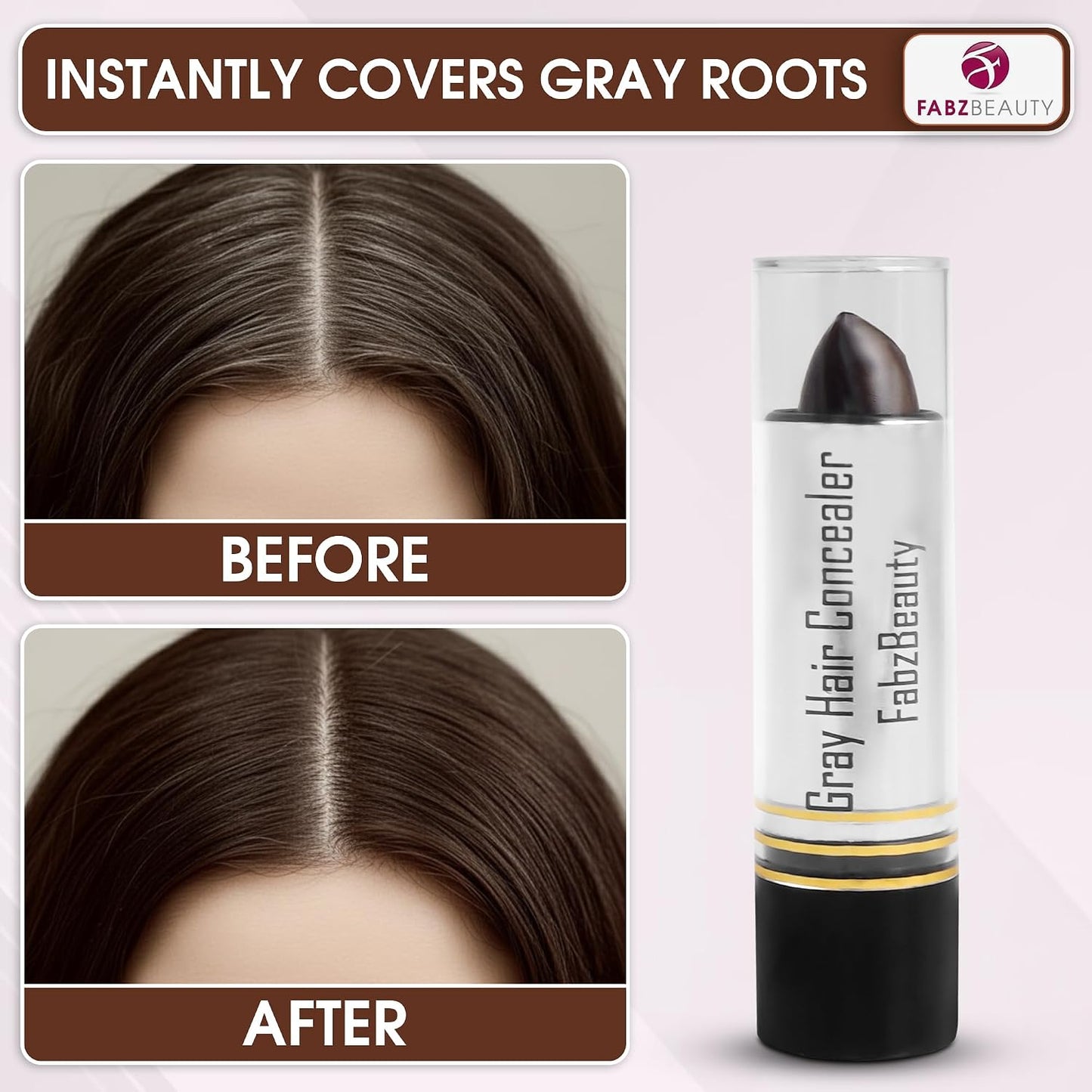 Root Touch Up Stick for Women &amp; Men | Easy Hair Root Colour Touch Up for Grey Coverage, Long-Lasting Hair Colour with Magic Retouch, Natural &amp; Quick Application (Dark Brown)