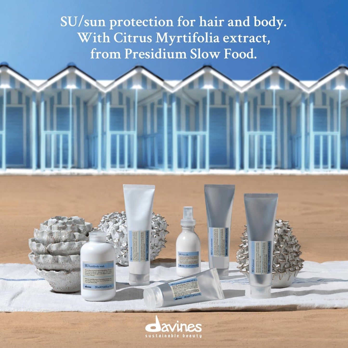 Davines SU Hair Milk 135ml – Leave-In UV Protection Hair Spray | Sun Protection for Hair | Heat Protection up to 230°C | Lightweight Detangling Hair Milk for Dry, Coloured &amp; Sun-Exposed Hair