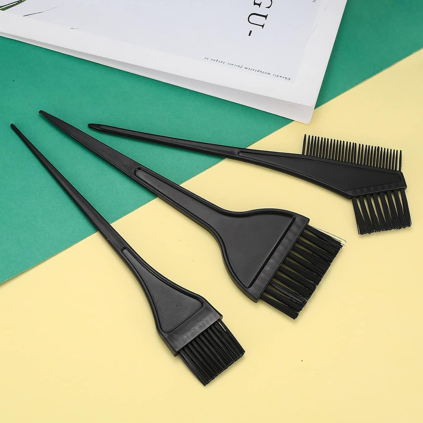 4 Pcs Hair Coloring Brushes, Hair Dye Brush and Mixing Bowl Set, Double-Sided Hair Dying Brushes Tint Comb Set for DIY Salon Hairs Coloring Dying Brush, with Mixing Bowl - Black