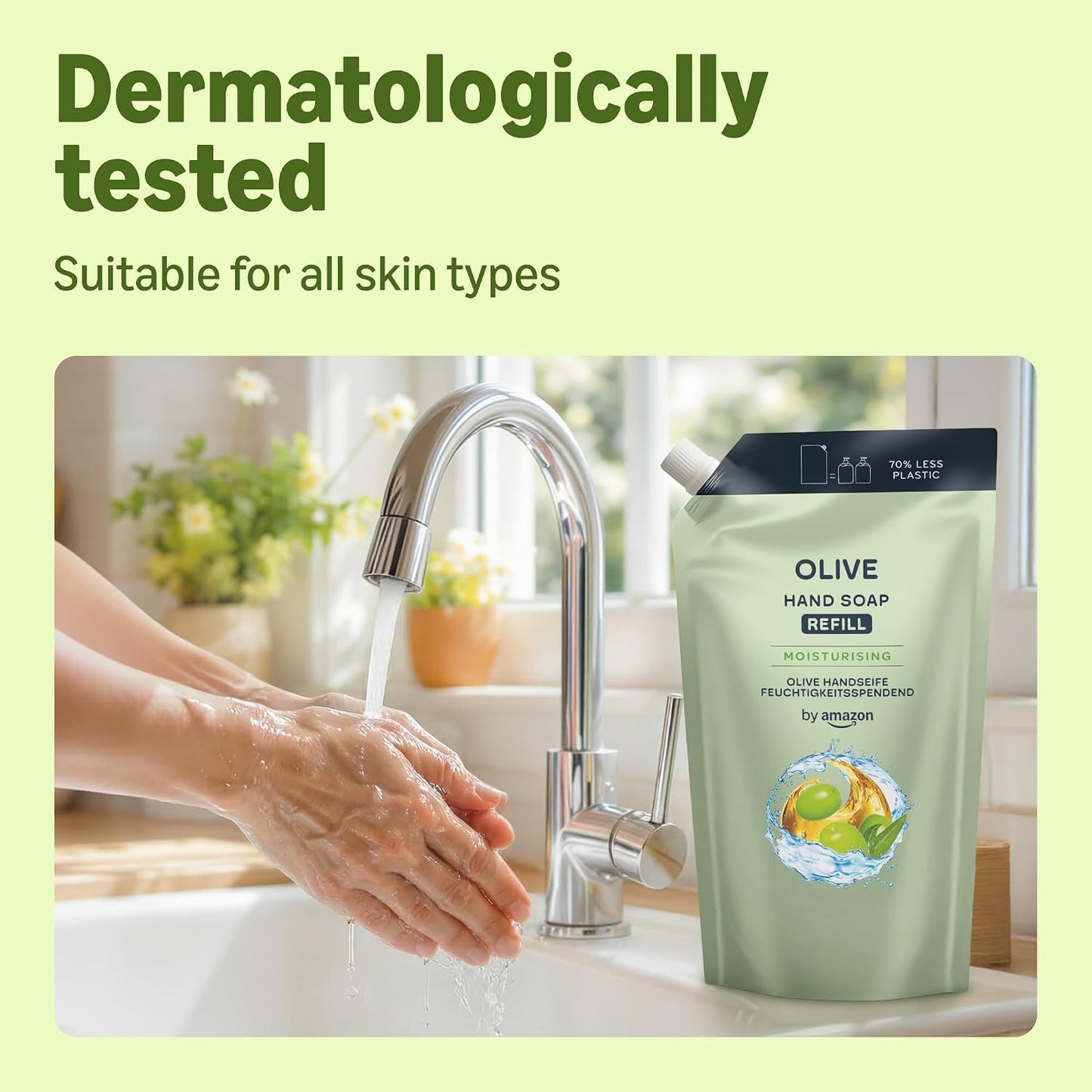 by Amazon Olive Hand Soap Refill, 2 x 1000ml