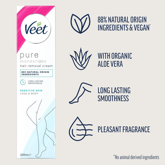 Veet Pure Sensitive Hair Removal Cream – smooth legs without the shave