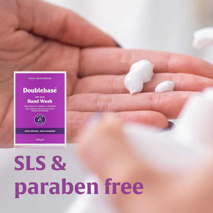 Doublebase Dry Skin Hand Wash. Moisturising, Non-Foaming. Also Suitable for Skin Prone to Eczema and Psoriasis, Soap and SLS Free (Packaging May Vary), 200g