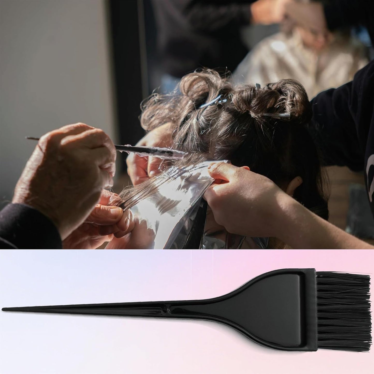 Pre Punched Holes Silicone Highlighting cap Hair Color Kit Professional Reusable Highlighting Cap with Hook Brushes Set Salon Hairdressing Dyeing Staining Tools for Women Men