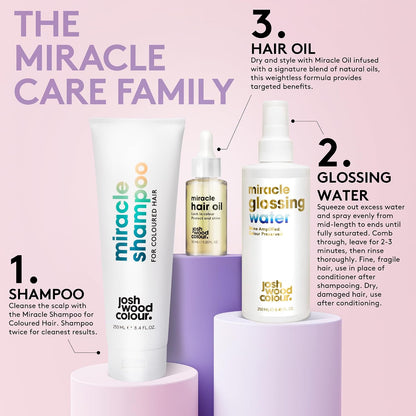 Josh Wood Colour Miracle Glossing Water 250ml Gloss and Shine, Enhance Your Colour, Frizz-free Glow, Free From Silicones, Deeply Hydrating