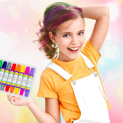 Hair Chalk Gift for Girls - 10 Pens Temporary Non-Toxic Easy Washable Hair Dye Colorful, Pens, Gift Birthday Party Girls