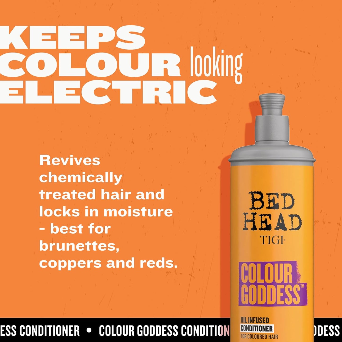 Bed Head by TIGI Colour Goddess Conditioner, For Coloured Hair with Sweet Almond, Coconut Oil &amp; Shea Butter, Moisturises &amp; Softens, 750ml