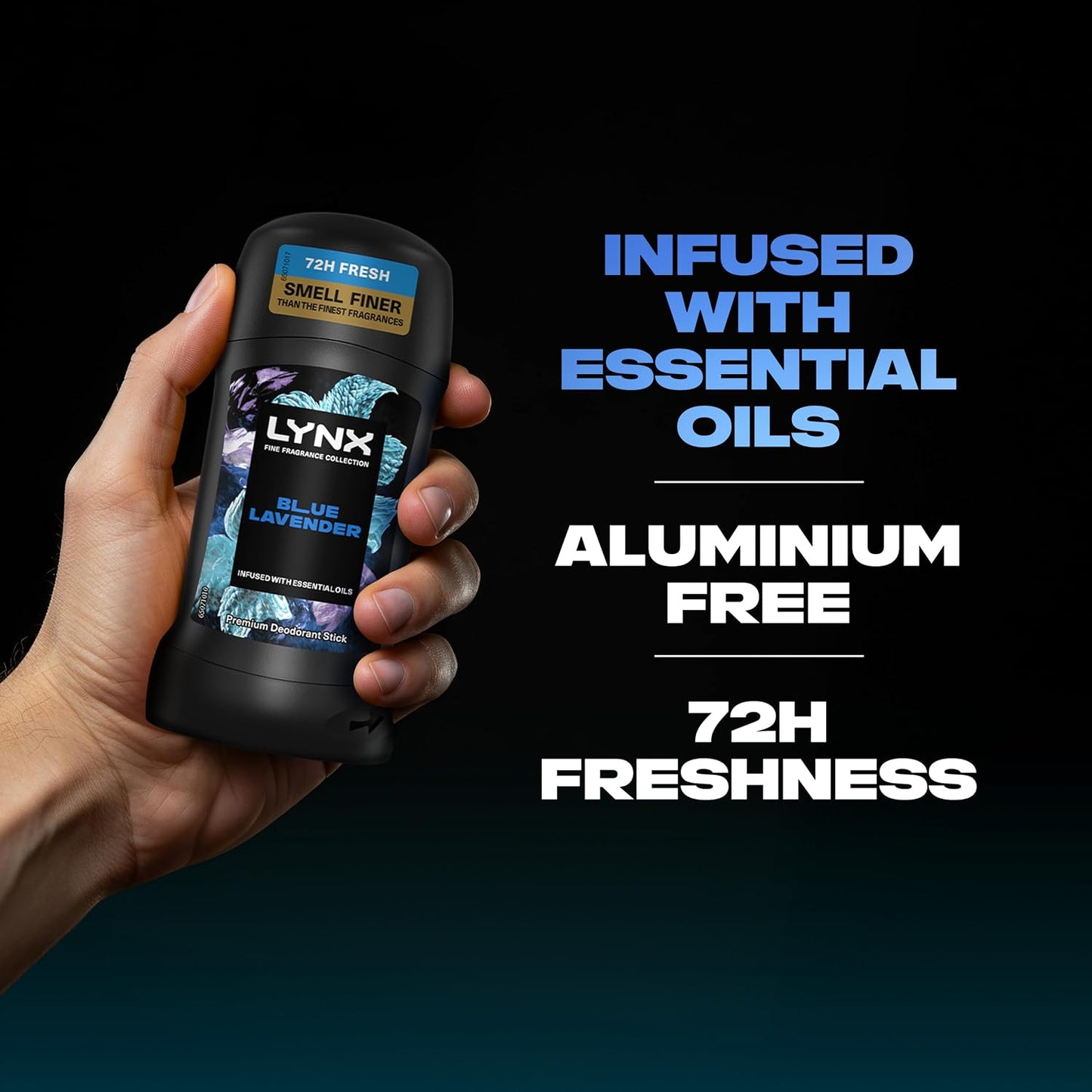 Lynx Fine Fragrance Collection Blue Lavender Premium Deodorant Stick Men's Deodorant with a lavender, mint &amp; amber fragrance for 72 hour odour protection 50 ml