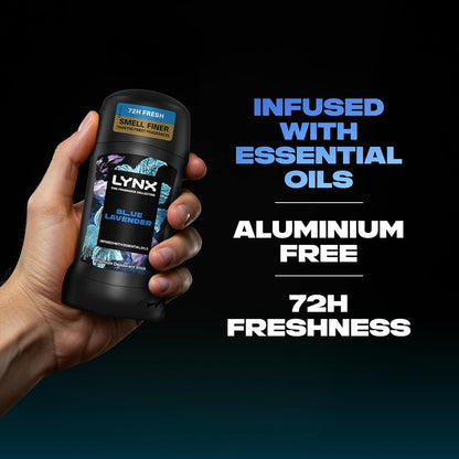 Lynx Fine Fragrance Collection Blue Lavender Premium Deodorant Stick Men's Deodorant with a lavender, mint &amp; amber fragrance for 72 hour odour protection 50 ml