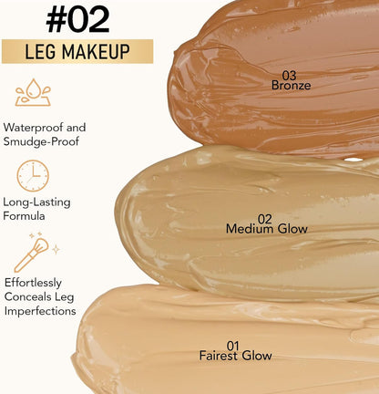 Leg Makeup Waterproof, Full Coverage Body Concealer for Legs, Tattoo Cover Up Makeup, Medium Glow