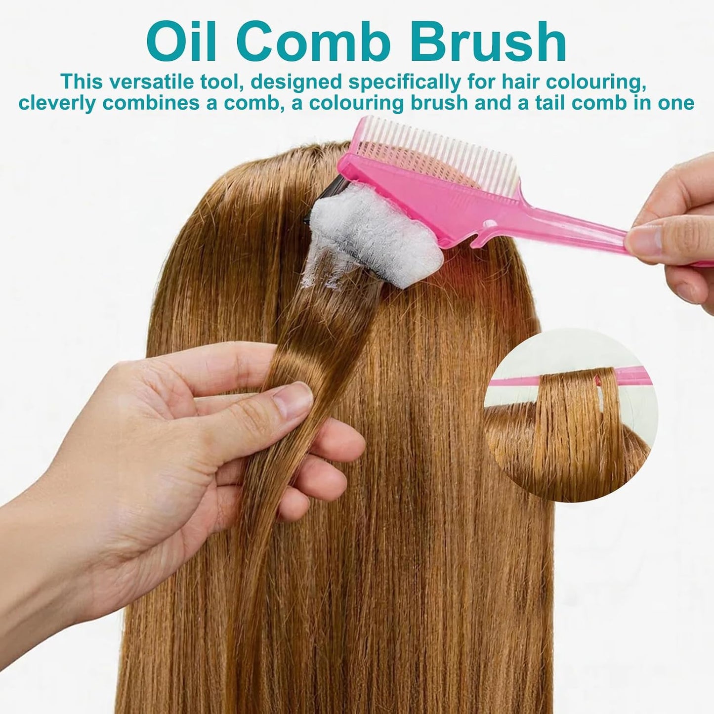 Pre Punched Silicone Highlighting Caps with Hook, Reusable Hair Color Brush Set, Professional Salon Hairdressing Dyeing Tool Kit for Women &amp; Men, Easy to Clean &amp; Use