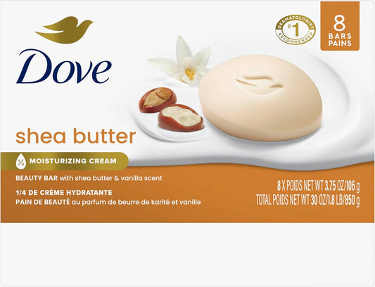 Dove Nourishing Care Shea Butter Beauty Bar, 8 Count, 4 Oz Bars by Dove