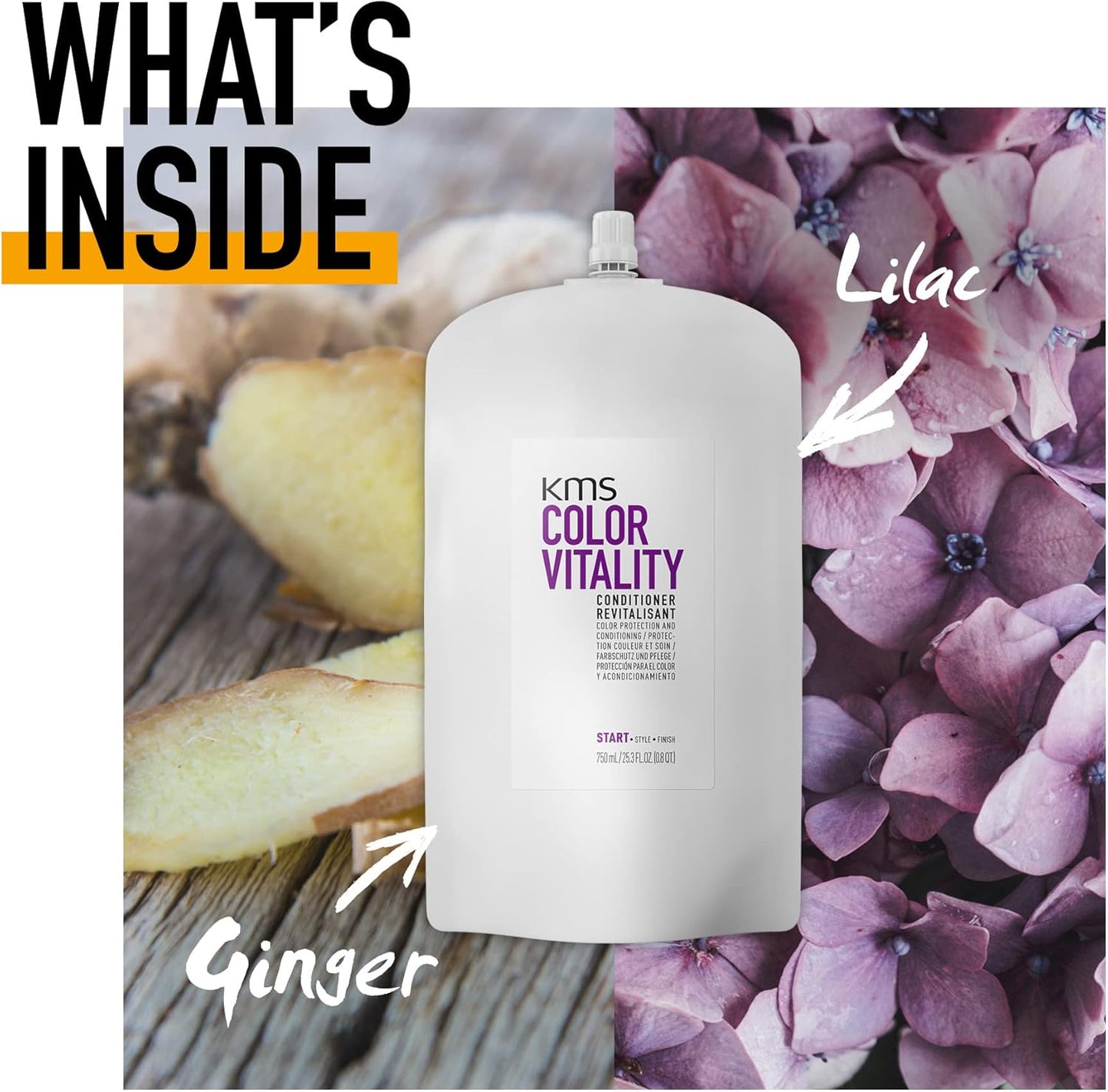 KMS ColorVitality Conditioner Pouch, 750ml for coloured hair