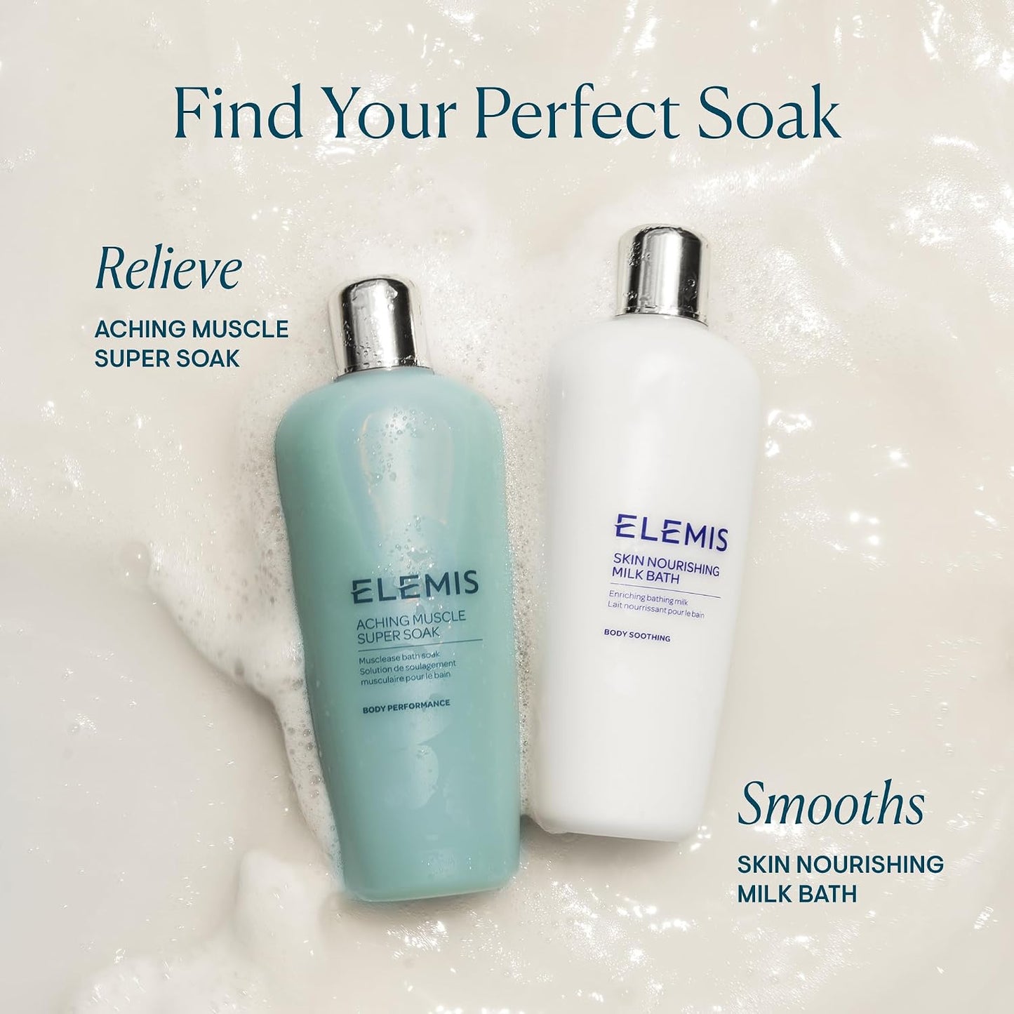 ELEMIS Skin Nourishing Bath Milk &amp; Aching Muscle Super Soak 400ml Hydrating, Soothing &amp; Muscle-Relieving Body Care