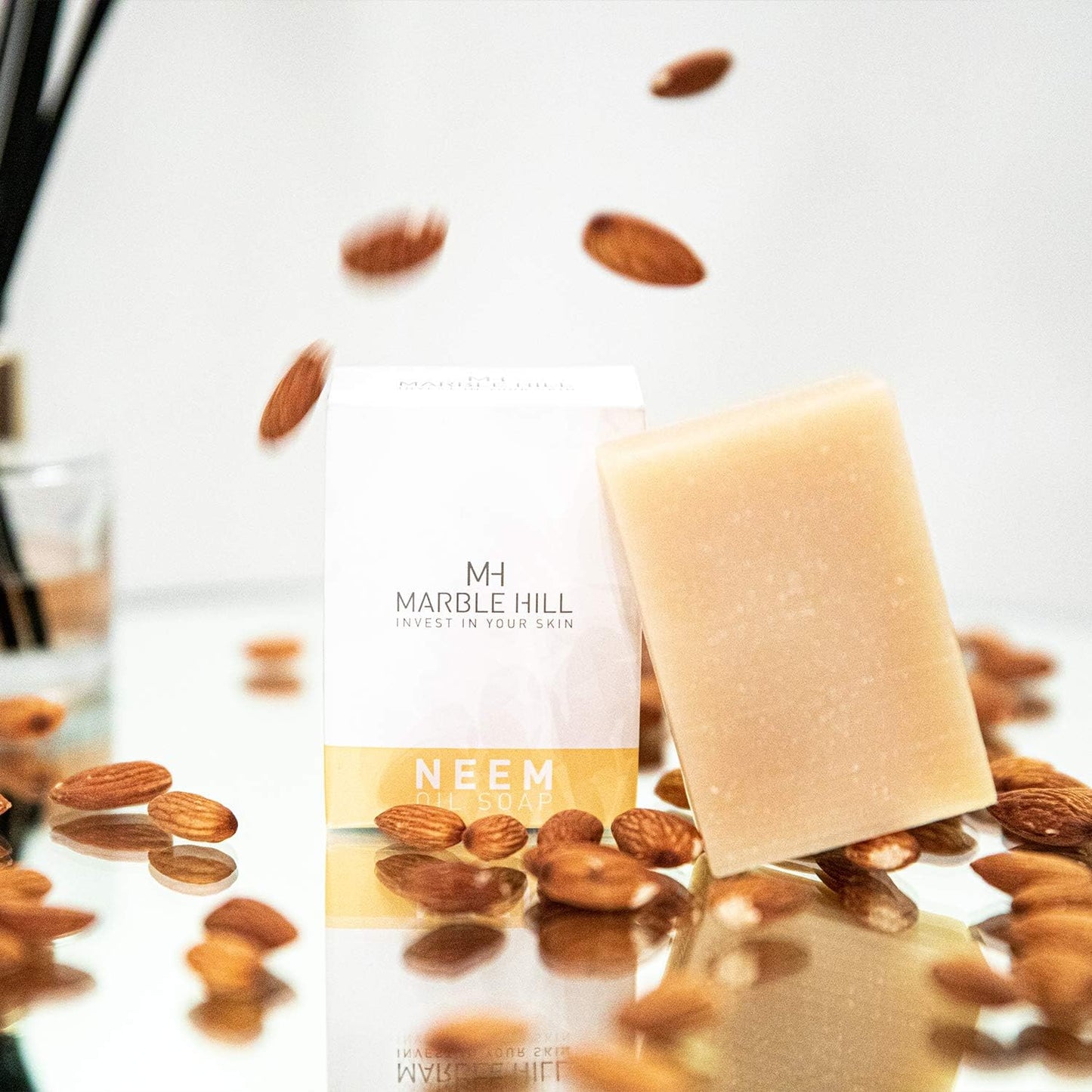 Neem oil soap bar for Sensitive Eczema Prone Skin. Shea butter Moisturises Dry Itchy Irritated skin, Psoriasis Daily use Whole body, All ages. Formulated by Medical Doctor Marble Hill 100g