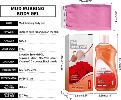 Mud Rub | Rubbing Mud for Skin - Brightening Rubbing Mud Gel 100ml for, Improve Dullness, Even Skin Color Rianpesn