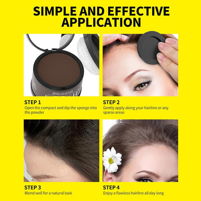 Sevich Hairline Powder - Root Touch Up Instantly Hair Color for Thinning Gray Coverage - Bald Spot Concealing Hair Powder for Women &amp; Men - 48Hour Waterproof &amp; Sweatproof - Dark Brown