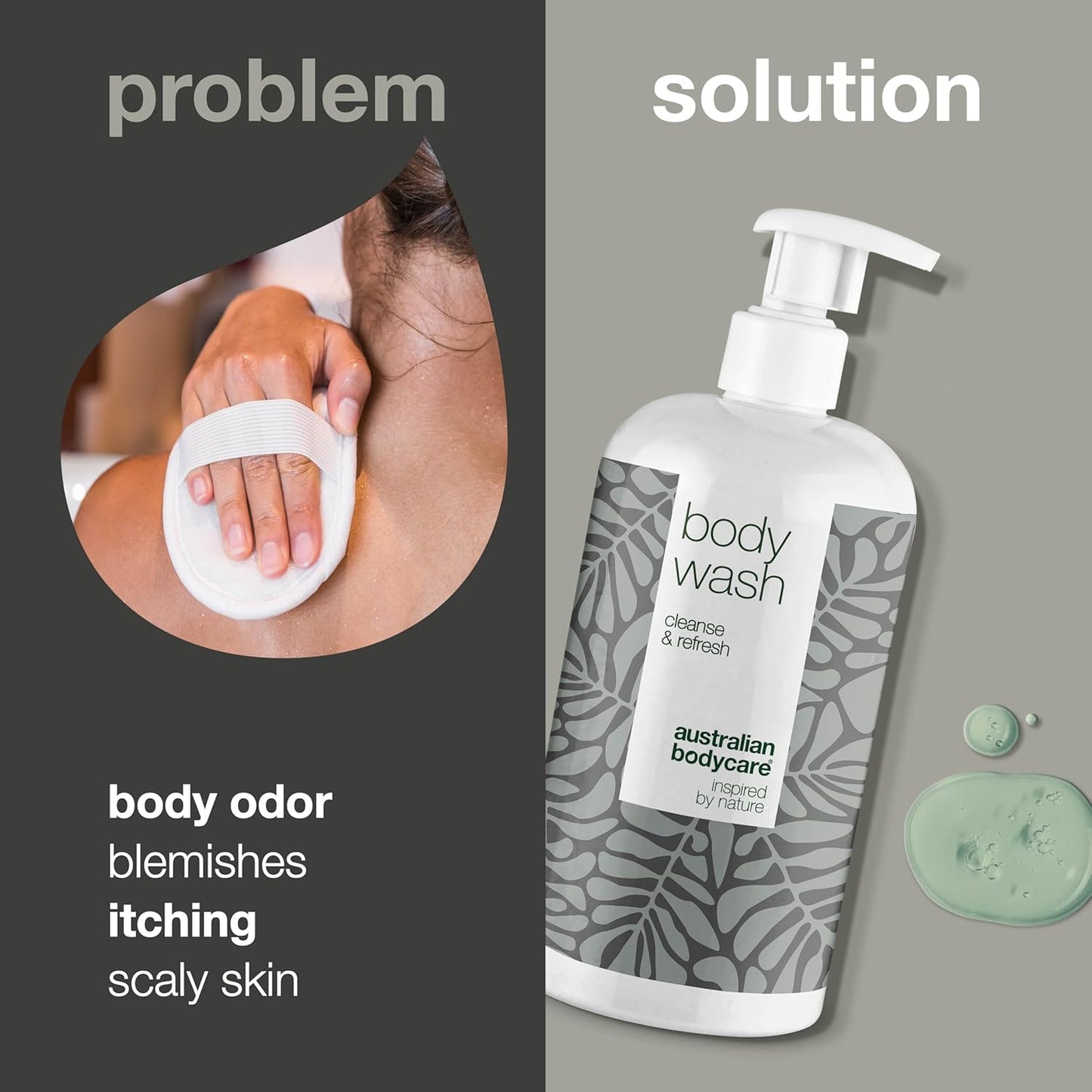Shower Gel with 4-Terpineol known from Tea Tree Oil - Body Wash helps Pimples, Athlete's Foot, Ringworm, Jock Itch, Acne, Body Odor &amp; Smelly Feet