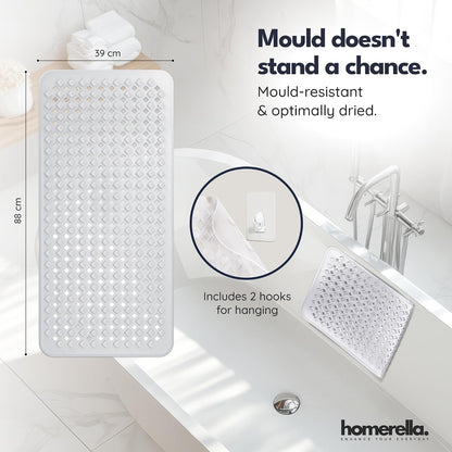 Bathtub Mat Non Slip Anti Mould 88x39cm - homerella® Shower Mat Machine Washable &amp; BPA free, Shower Mat Non Slip Anti Mould, Anti Slip Bath Mat, Shower Mats for Inside Shower and Tub