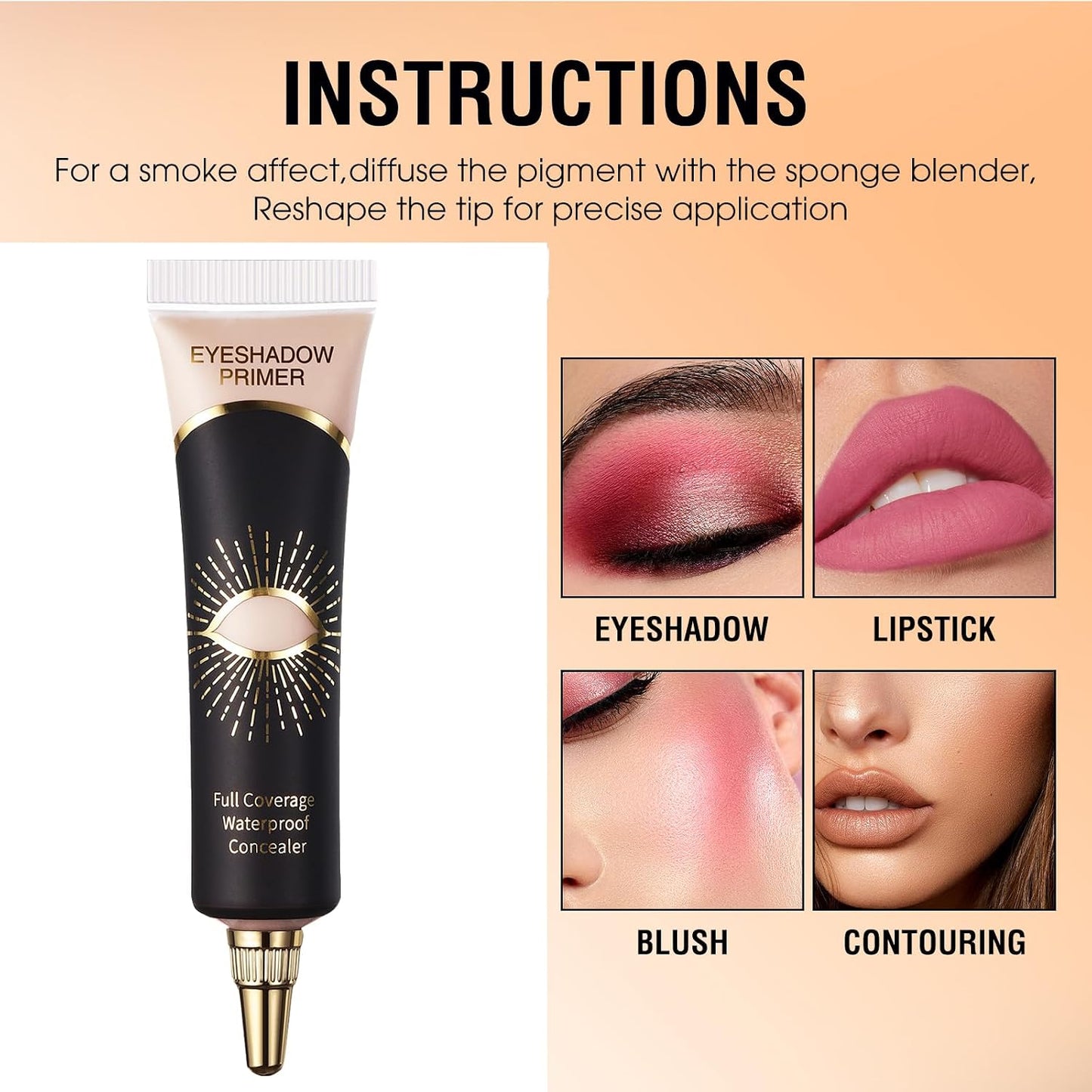 Eyeshadow Primer,Eye Base for Long Lasting Eye Makeup,Eye Primer,Eyeshadow Primer Cream Eye Primer,Long Lasting Waterproof Pigment for Eyelid Shadow Lock,24 Hours Smudge-proof Primer Cream 1PC