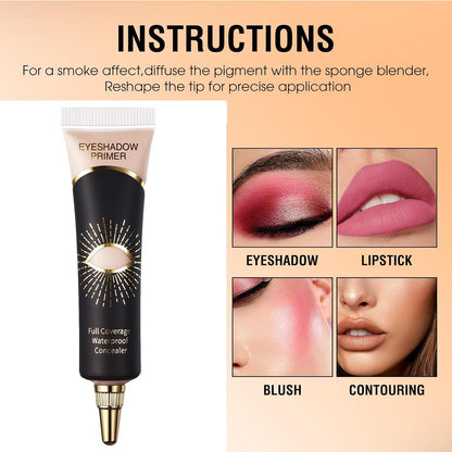 Eyeshadow Primer,Eye Base for Long Lasting Eye Makeup,Eye Primer,Eyeshadow Primer Cream Eye Primer,Long Lasting Waterproof Pigment for Eyelid Shadow Lock,24 Hours Smudge-proof Primer Cream 1PC