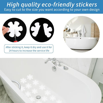 Non Slip Shower Stickers 12 Pcs,Anti Slip Bath Stickers Round Clear Self Adhesive Bathroom Non-Slip Sticker with Scraper for Tile Floor Steps Invisible Shower Anti Slip Decals, Bath Non Slip Stickers