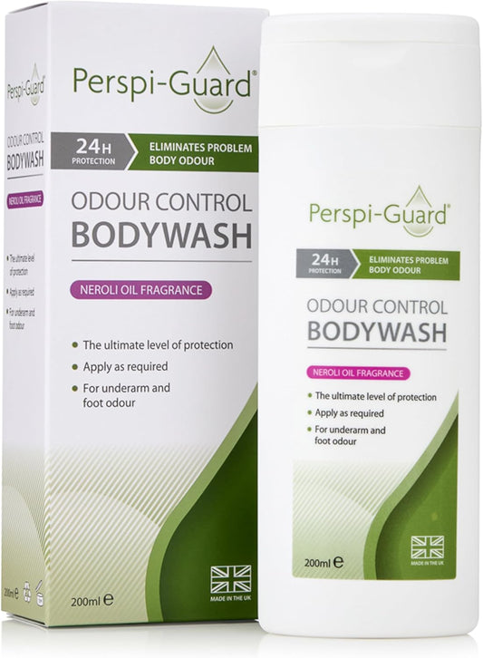 Perspi-Guard Odour Control Antibacterial Body Wash for Men &amp; Women | High Strength Neroli Scented Anti Bacterial Shower Gel Prevents Malodour, 200 ml, 1-Pack