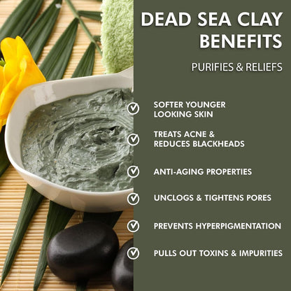 Clay Powder from Dead Sea Face Mask Mud Body Wash Anti Acne Black Spots Detox Pure Natural for Soap Making
