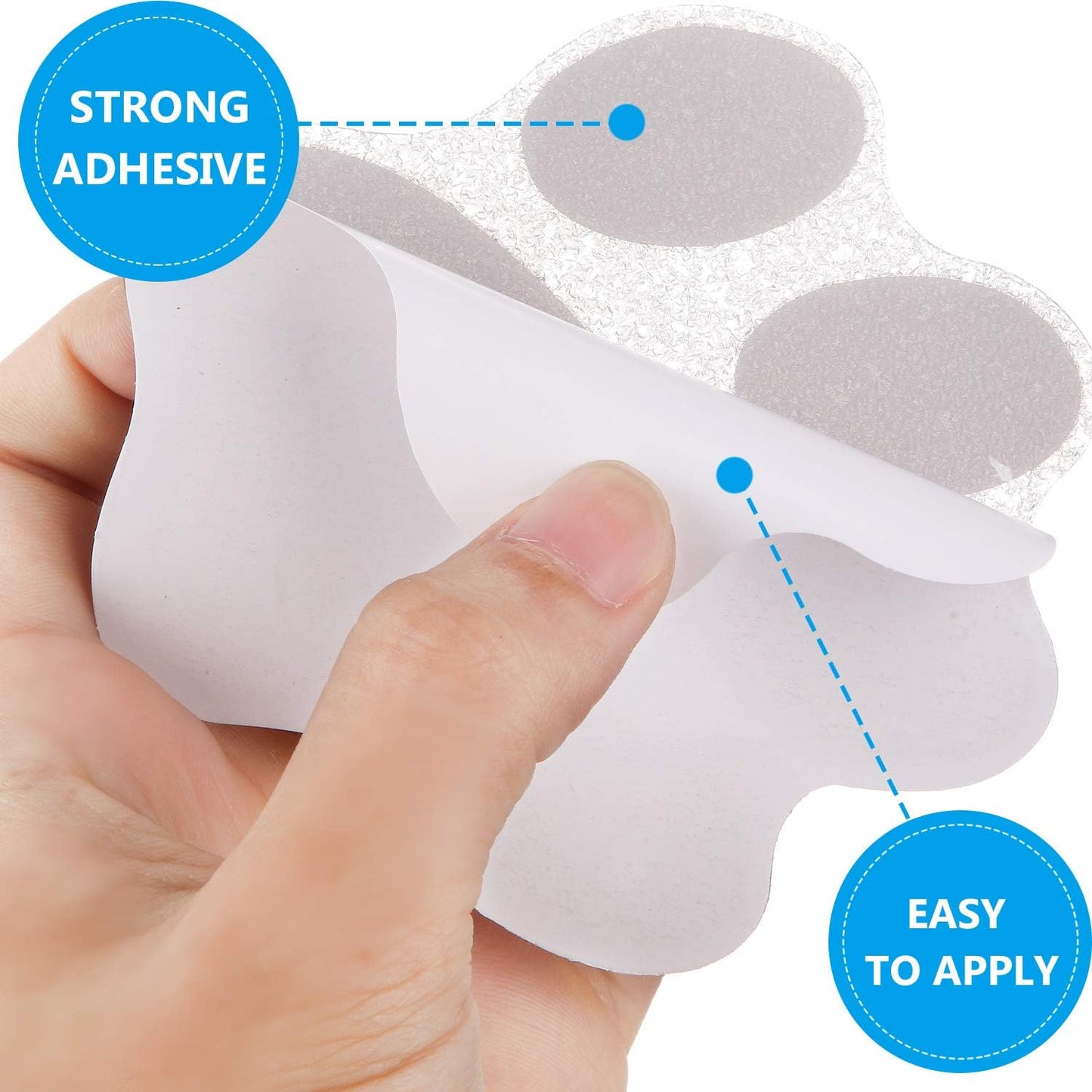 Mudder 20 Pcs Non Slip Bathtub Stickers Non Slip Shower Sticker Adhesive Paw Decals Treads Non Slip Traction to Tubs Bathtub Stickers Anti Slip Applique for Bathtub Pools, Boats, Stairs