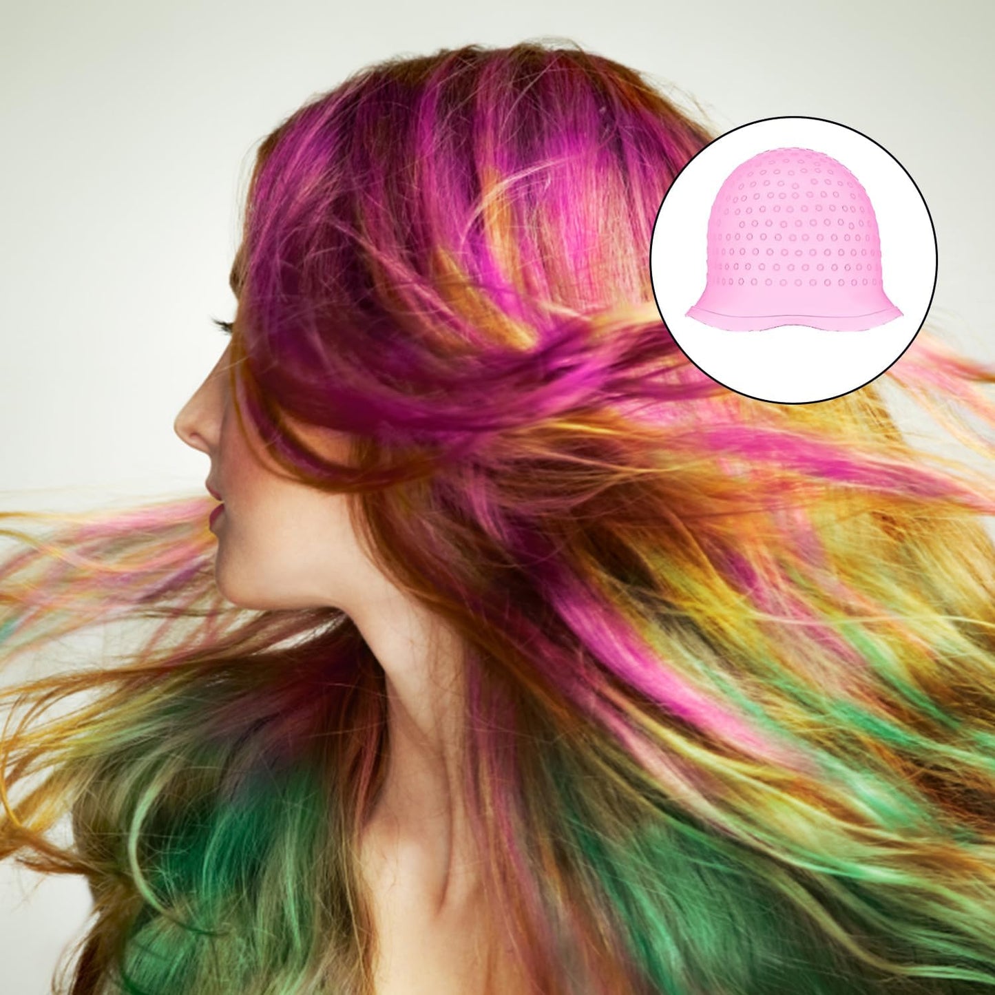 9 Pcs Highlighting Cap Kit, Highlight Kit, Streaking Cap, With Hooked Salon Hair Dyeing Comb Hair Dyeing Brush Shawl Gloves Suitable for Colored Salon Girls Hair Styling Tool