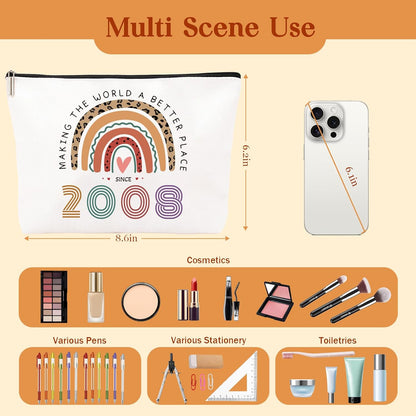 18th Birthday Gifts for Her- Small Comestic Bag Presents for Her 18th Birthday -Personalised 18 Year Old Lady Present Ideal for Best Friend, Sister(only Bag)